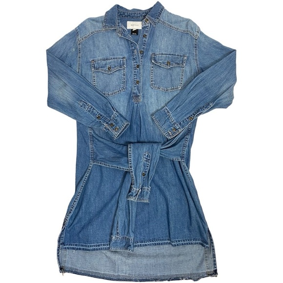 Current Elliott The Twist Denim Button Shirt Dress - Picture 3 of 11